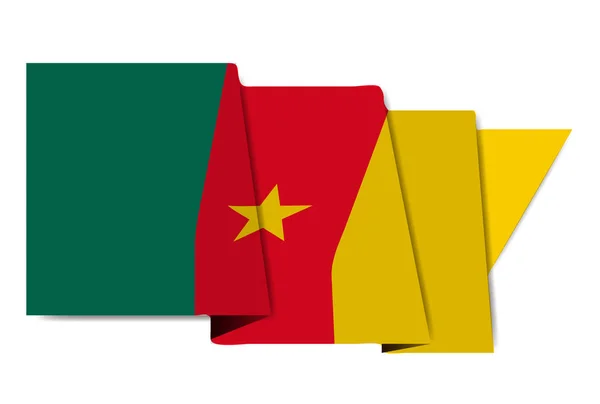 Kamerun Státní Vlajka Ikonu Svět — Stockový vektor