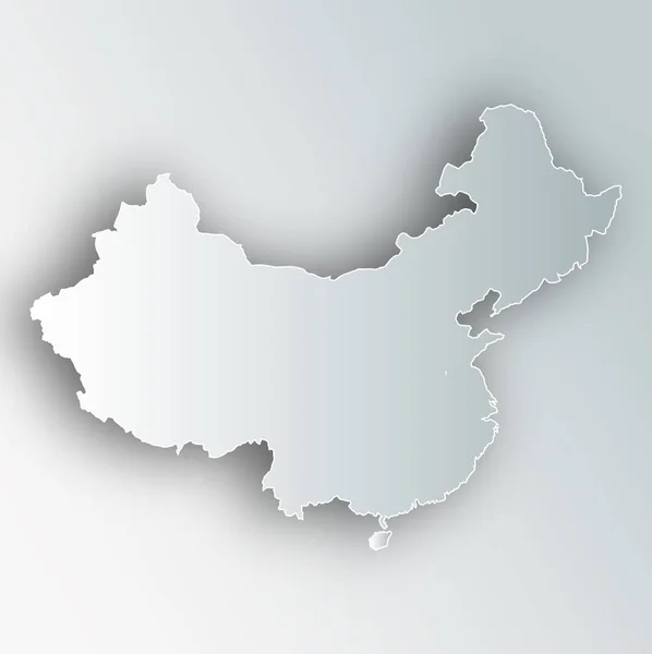 Ikona Ramki Mapę Chiny — Wektor stockowy