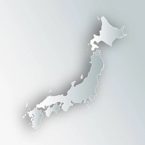 Icona Con Cornice Mappa Giappone — Vettoriale Stock