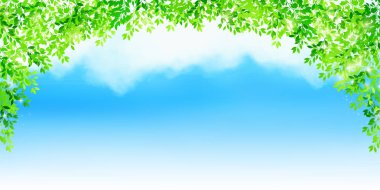 Taze yeşil yaprakları manzara arka plan