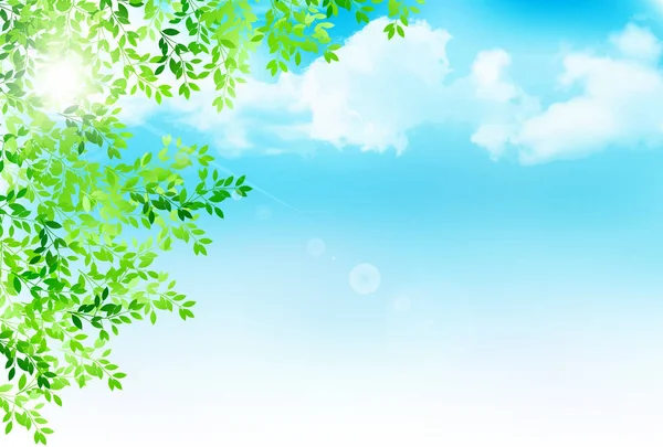 Fresh green leaves landscape background