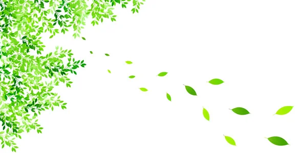Folhas Verdes Frescas Fundo Paisagem — Vetor de Stock