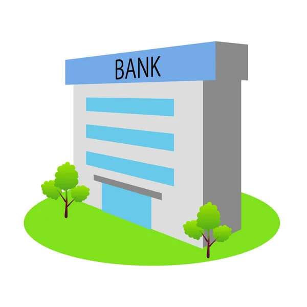 Banco Edificio Icono Estereoscópico — Vector de stock