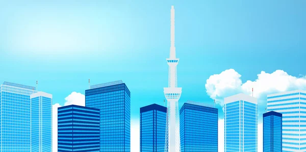 Edifício Tóquio Fundo — Vetor de Stock