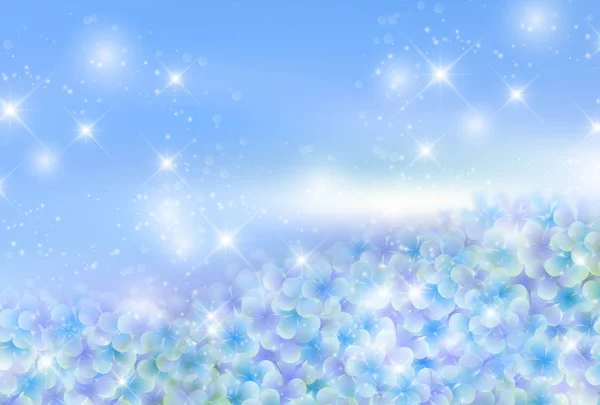 紫陽花梅雨の花の背景 — ストックベクタ