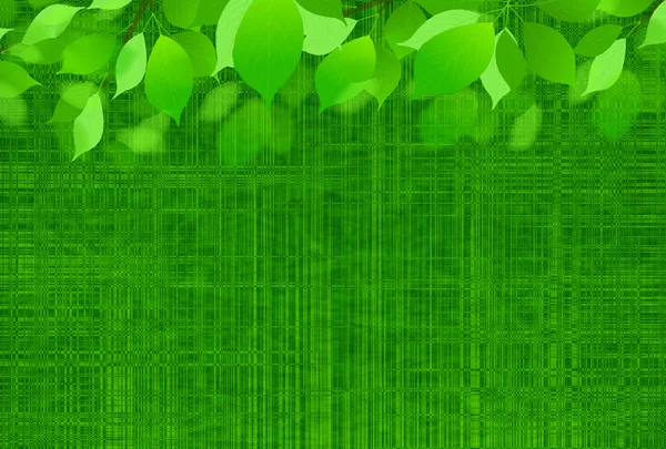 Fresh Green Leaves Japanese Paper Background — Stock Vector