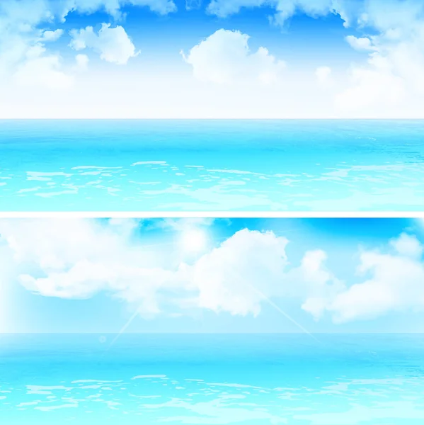 海夏天风景背景 — 图库矢量图片
