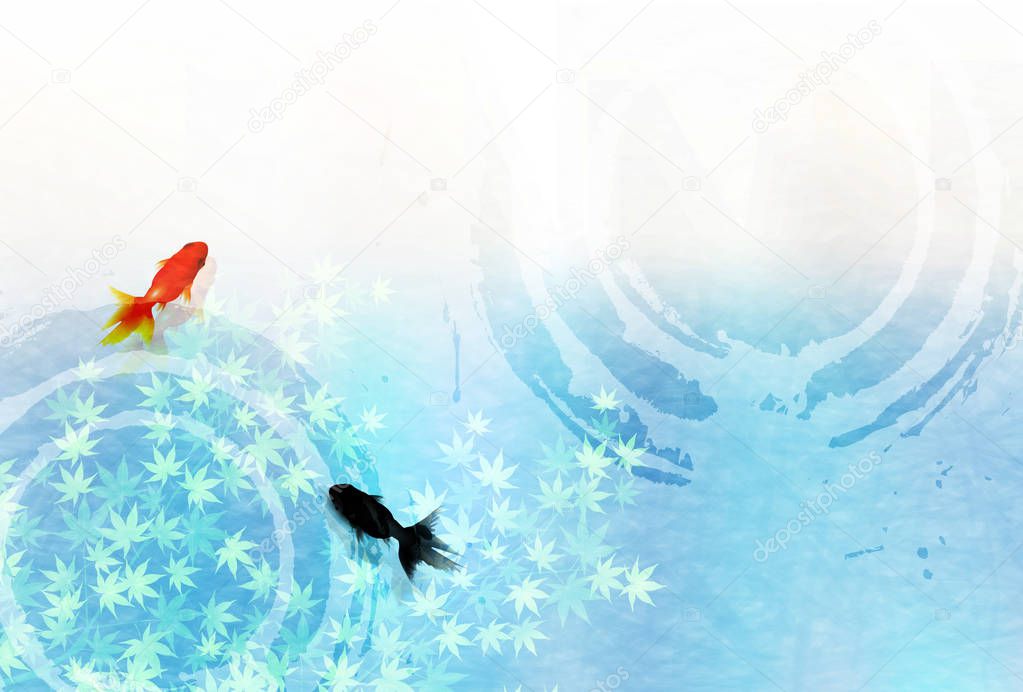 Goldfish Maple Summer greeting card background