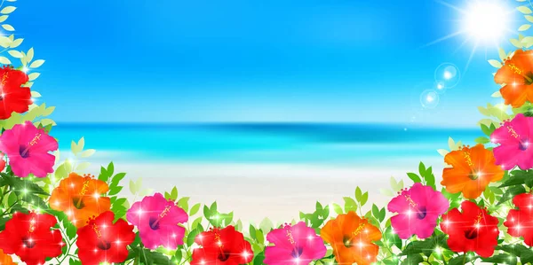 Sea Summer Landscape Background — Stock Vector