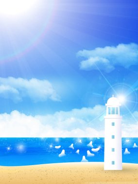 Deniz yaz deniz feneri arka plan
