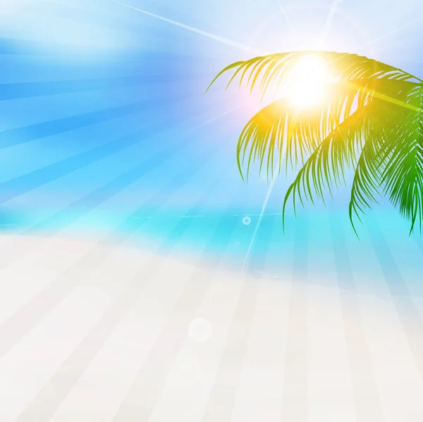 Ocean Letní Palm Tree Pozadí — Stockový vektor