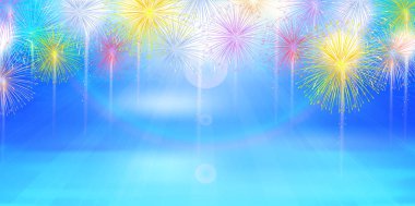 Havai fişek yaz deniz arka plan