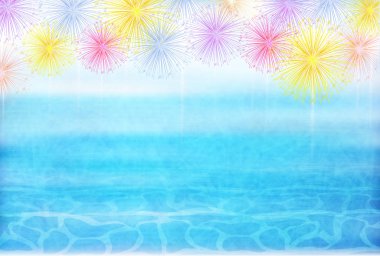 Havai fişek yaz deniz arka plan