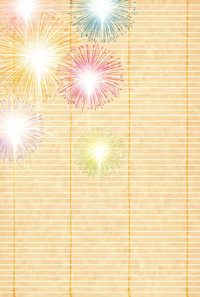 Feuerwerk Sommer Sommer Grußkarte Hintergrund — Stockvektor