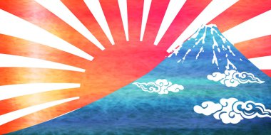 Mt. Fuji Gündoğumu Japon kağıt arkaplanı