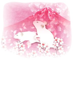 fare yeni yıl kartı Japon Kağıt arka plan