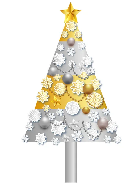 Arbre Noël Neige Icône Hiver — Image vectorielle