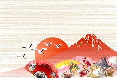 fare yeni yıl kartı Japon Kağıt arka plan