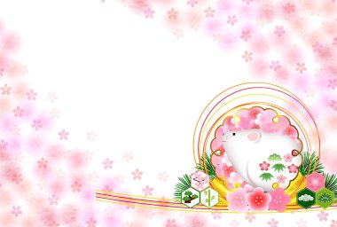 fare yeni yıl kartı Japon Kağıt arka plan