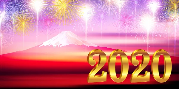 Όρος Φούτζι Νέο Έτος Φόντο — Διανυσματικό Αρχείο