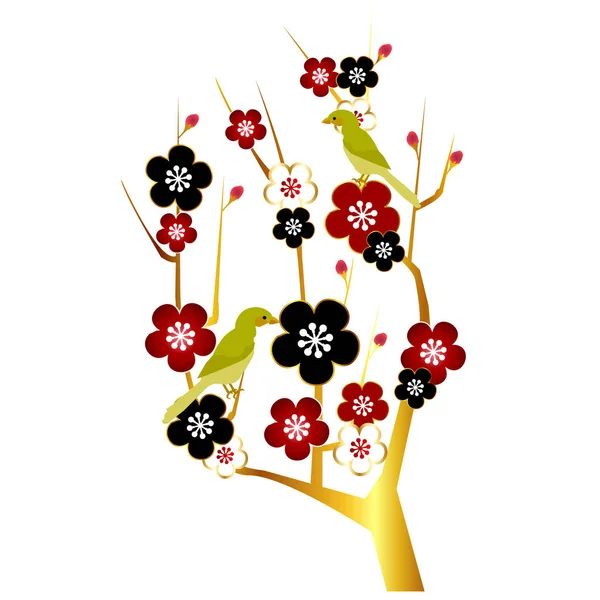 Plum Blossom Spring Icon — ストックベクタ