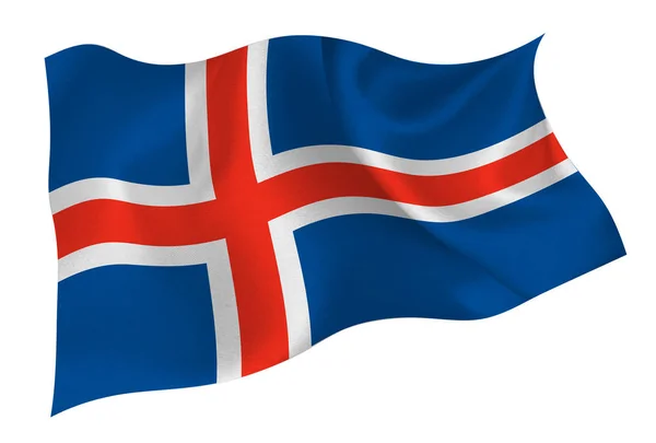 Islands Nationella Flagga Ikon — Stock vektor