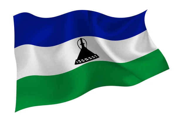 Ikona Národní Vlajky Lesotho — Stockový vektor