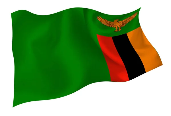 Zambia Icono Bandera Nacional — Archivo Imágenes Vectoriales