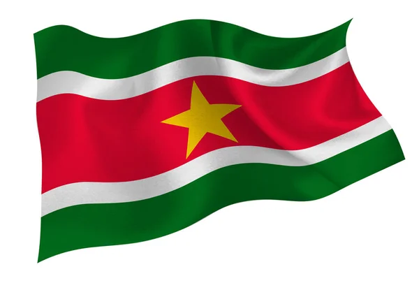 Ikone Der Surinamischen Nationalflagge — Stockvektor