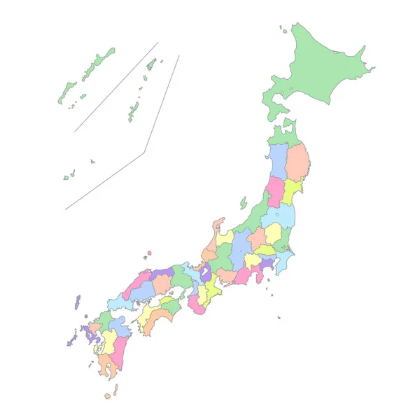 Japan Map Prefecture Three Dimensional Icon — Stock Vector