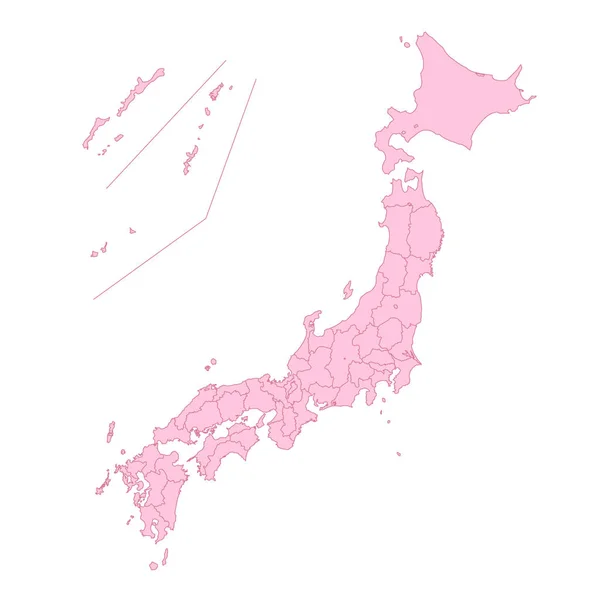 Japonia Mapa Prefektura Trójwymiarowa Ikona — Wektor stockowy