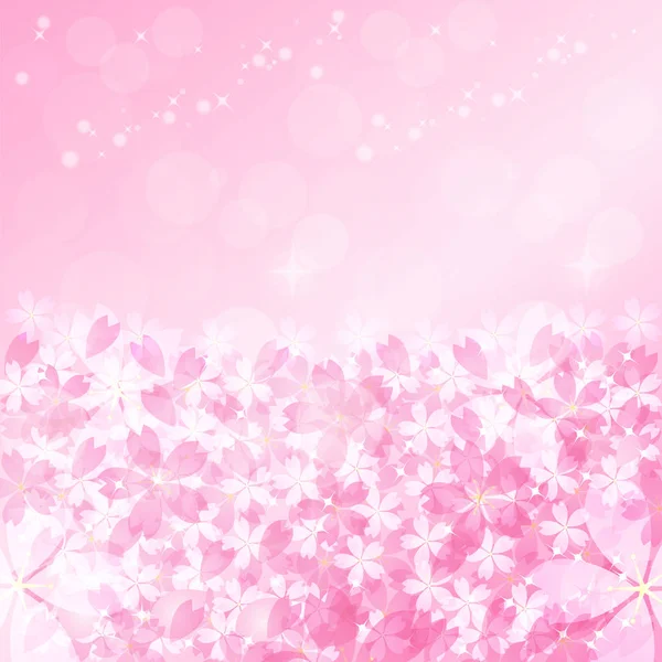 Cherry Blossom Spring Flowers Background — Stock Vector