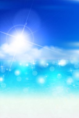 Deniz yazı gökyüzü ışığı arka planı