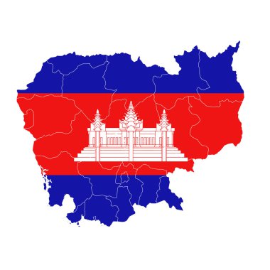 Kamboçya Ulusal Bayrak Haritası simgesi