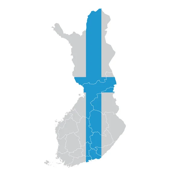 フィンランド国旗地図のアイコン — ストックベクタ