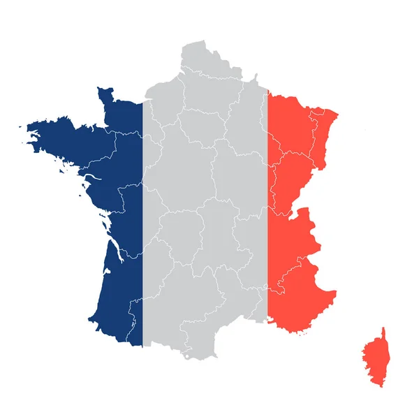 France National Flag Map Icon — Stock Vector