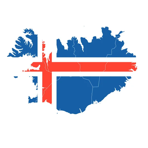 Iceland National Flag Map Icon — Stock Vector