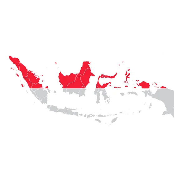 Indonésia Ícone Mapa Bandeira Nacional — Vetor de Stock