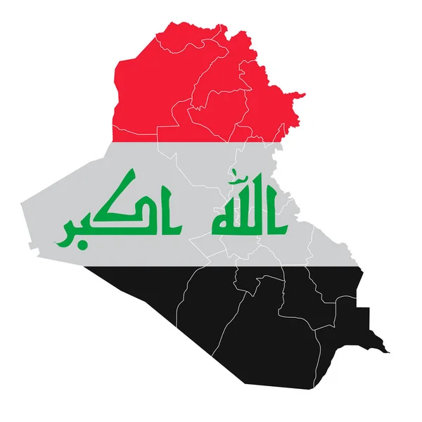 Iraq National Flag Map Icon — Stock Vector