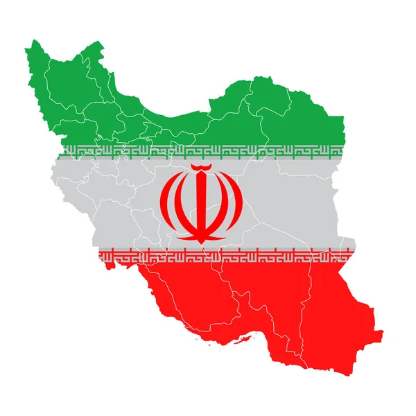 Iran Nationell Flaggkarta Ikon — Stock vektor