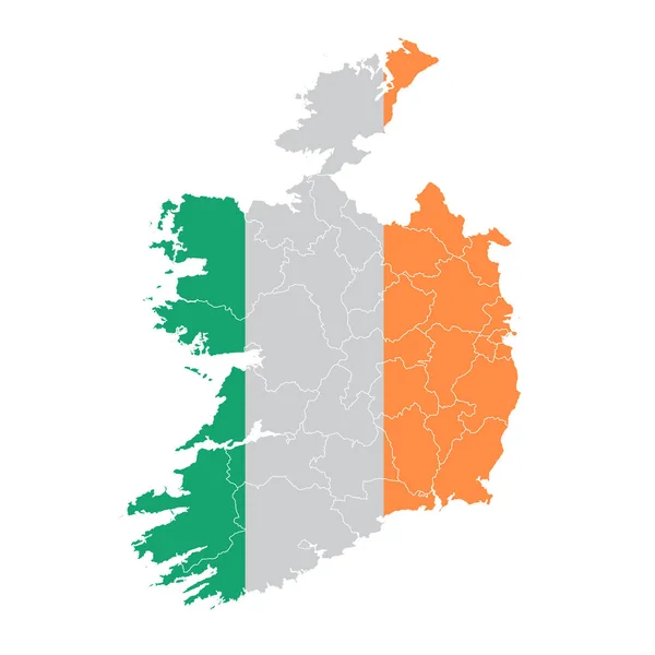 Irlanda Ícone Mapa Bandeira Nacional —  Vetores de Stock