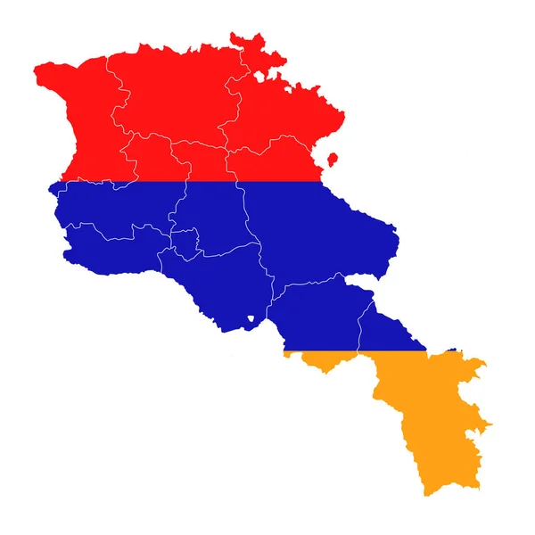 Arménia Ícone Mapa Bandeira Nacional — Vetor de Stock