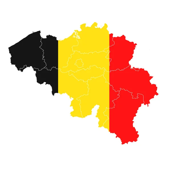 Belgium National Flag Map Icon — Stock Vector