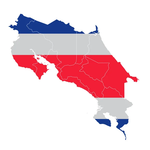 Kostarika Národní Vlajková Mapa Ikona — Stockový vektor