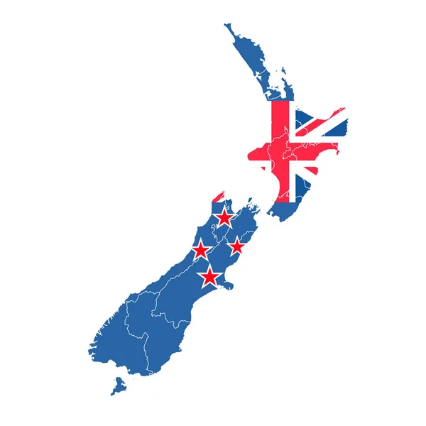 Nuova Zelanda Mappa Nazionale Icona — Vettoriale Stock