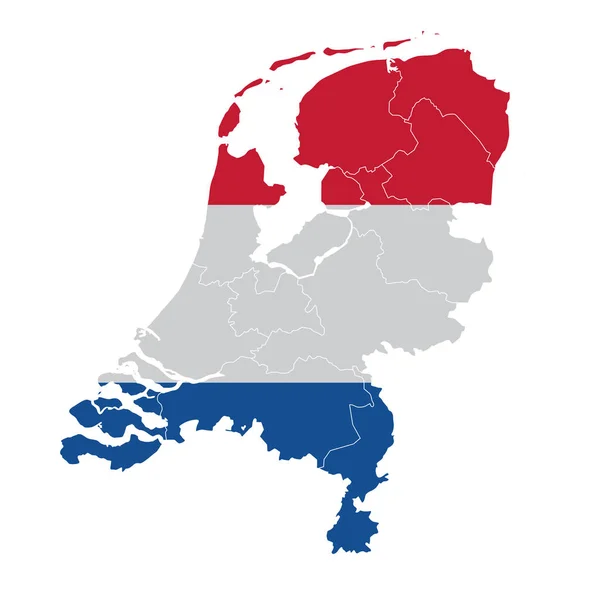Hollanda Ulusal Bayrak Haritası Simgesi — Stok Vektör