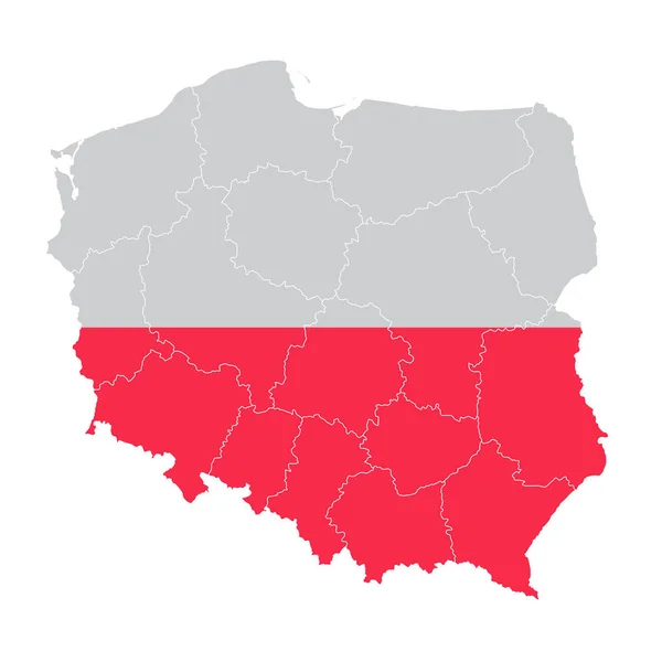 Πολωνία Εθνικό Εικονίδιο Χάρτη Σημαίας — Διανυσματικό Αρχείο