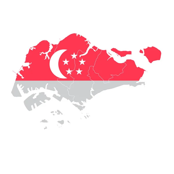 Singapore National Flag Map Icon — 스톡 벡터