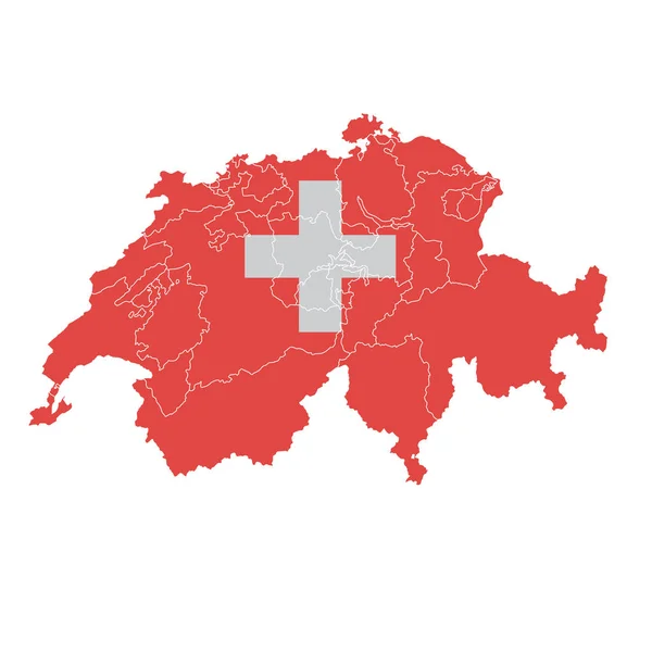 Suíça Ícone Mapa Bandeira Nacional — Vetor de Stock