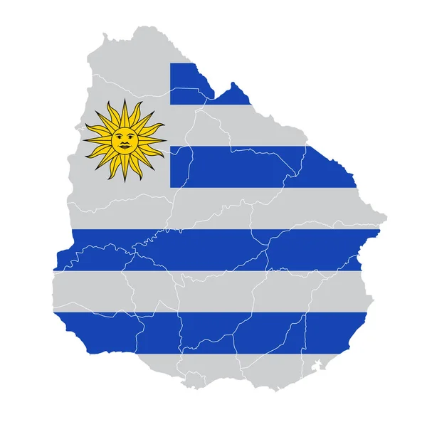 Uruguai Ícone Mapa Bandeira Nacional — Vetor de Stock